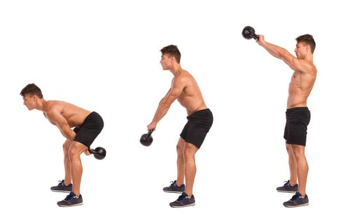 posterior chain training with kettlebell